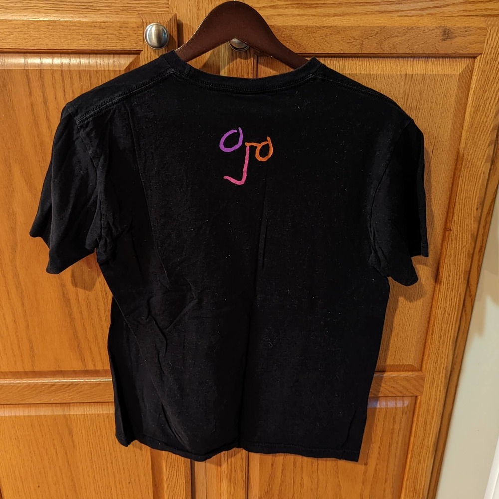 John Lennon Neon Abstract Art Black T Shirt 2010 Men size M imagine the beatles - Picture 2 of 3